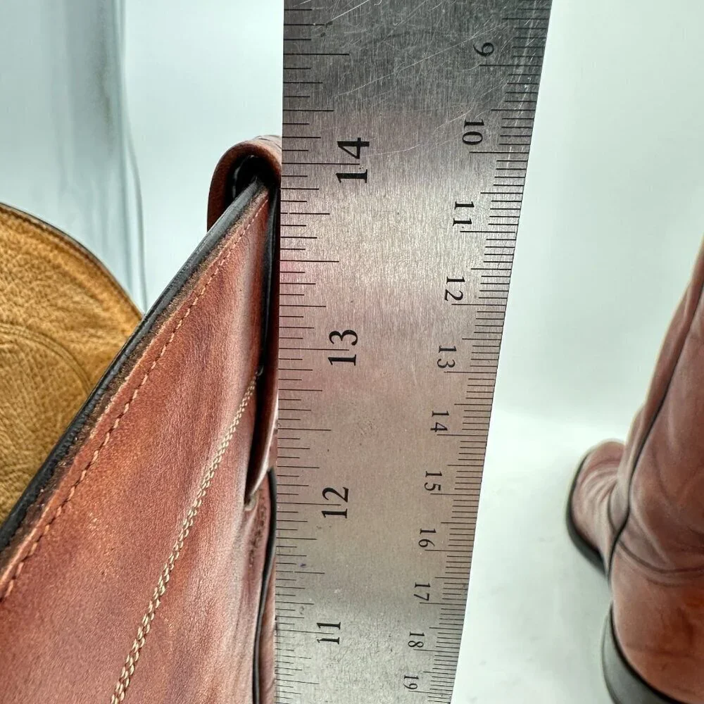 Tony Lama 5084 Men Size 8D Brown Marble Leather Pull On Western Cowboy Boot